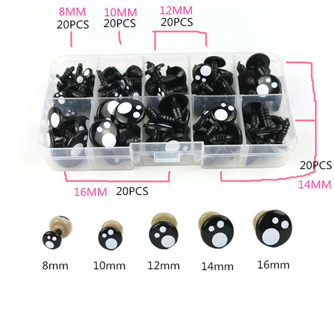 Eye Toy Accessories Black Screw Eye Toy Accessories 10 Grids Plastic Eyes Box,Plastic Eye Toy Accessories Select 2025 high quality Screw Eye products 100 Pcs/box Black Plastic Eye Toy Accessories Shop Hooks and Screw Eyes